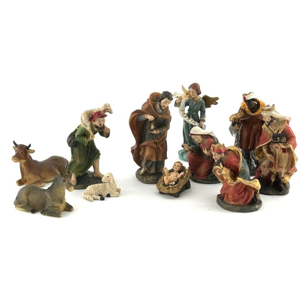 Robert Stanley Promise Of Christmas Creche 11 Resin Figures Orig Box Circa 2015